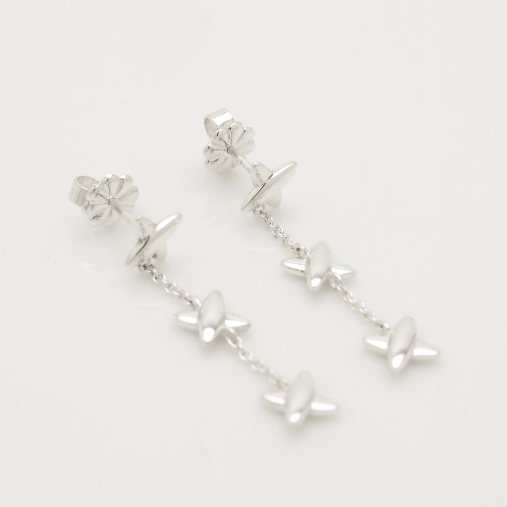 Tiffany & Co Elsa Peretti Open Heart Drop Dangle Earrings Sterling Silver 925