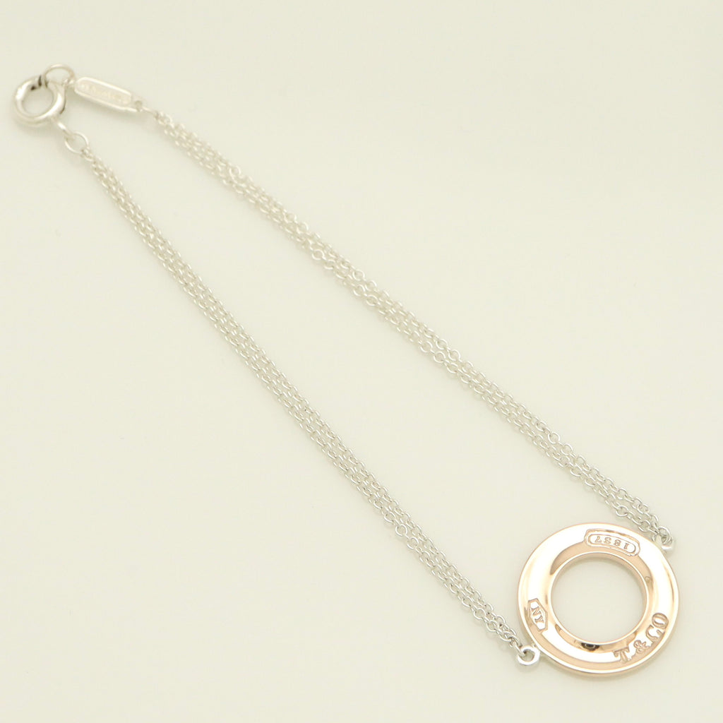 Tiffany & Co. 1837 Round Circle Double Chain Bracelet Sterling Silver 925