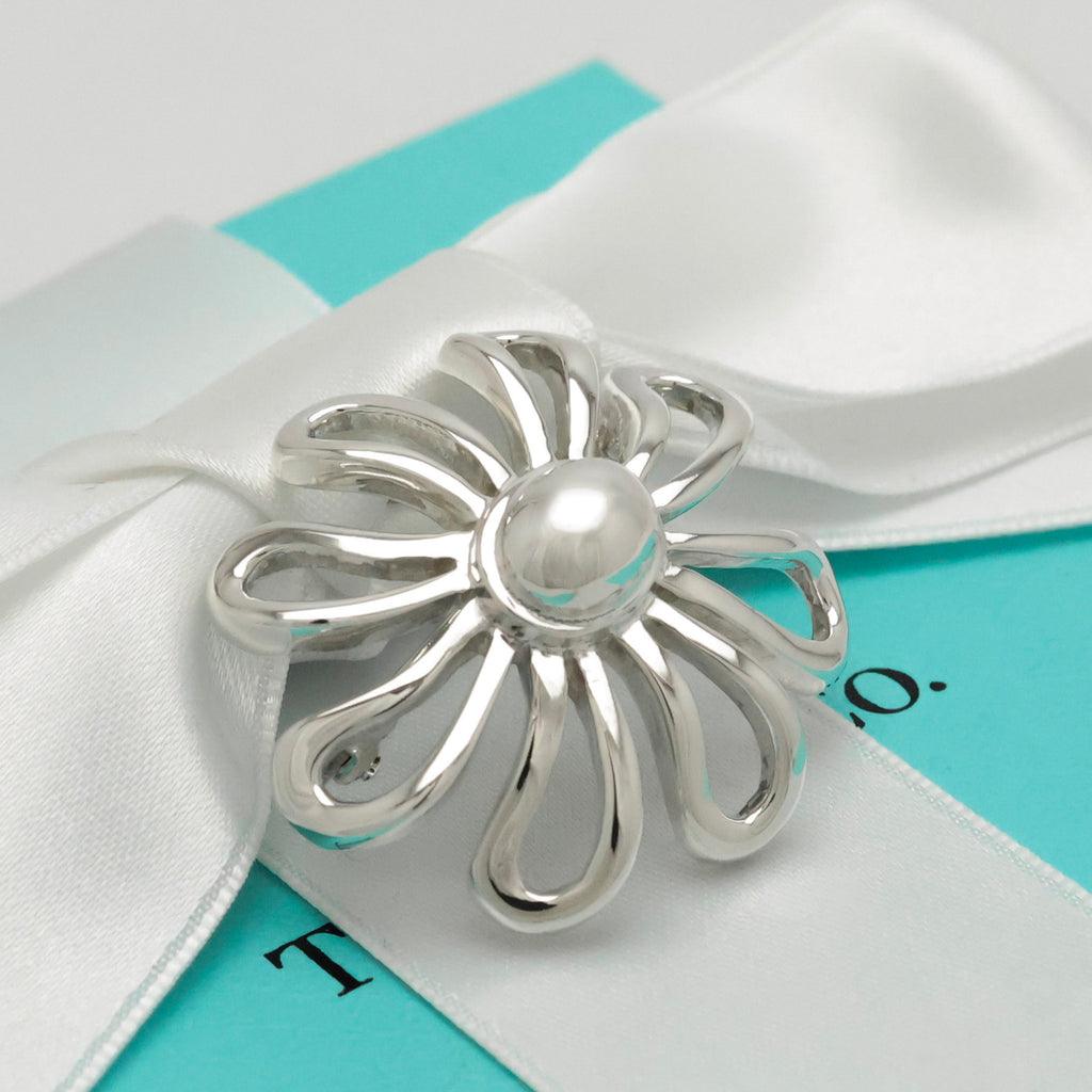 Tiffany & Co. Picasso LARGE Daisy Flower Pin Brooch Sterling Silver 925