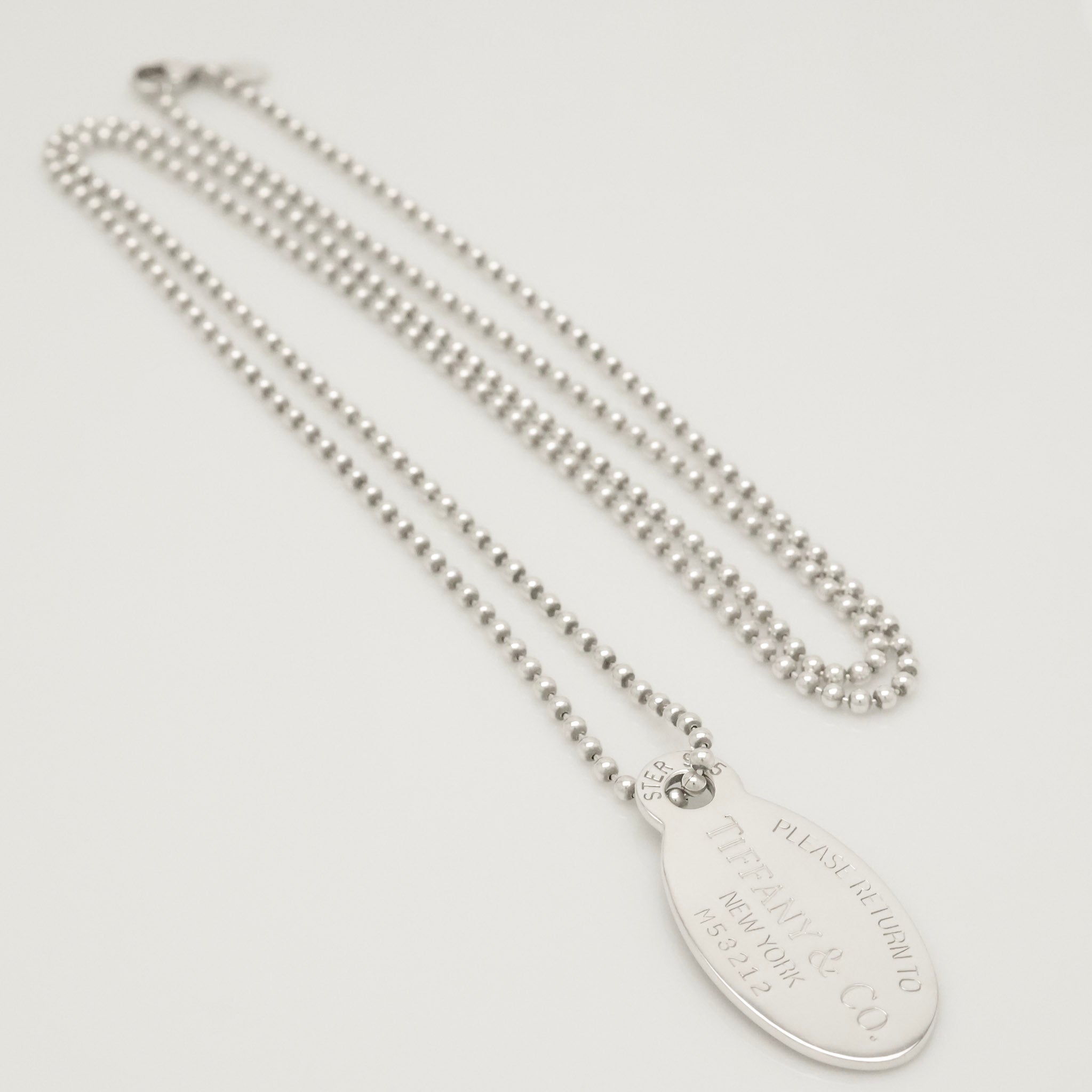 TIFFANY&Co.リターントゥ ティファニー オーバル タグ ボール チェーン ネックレス AG925