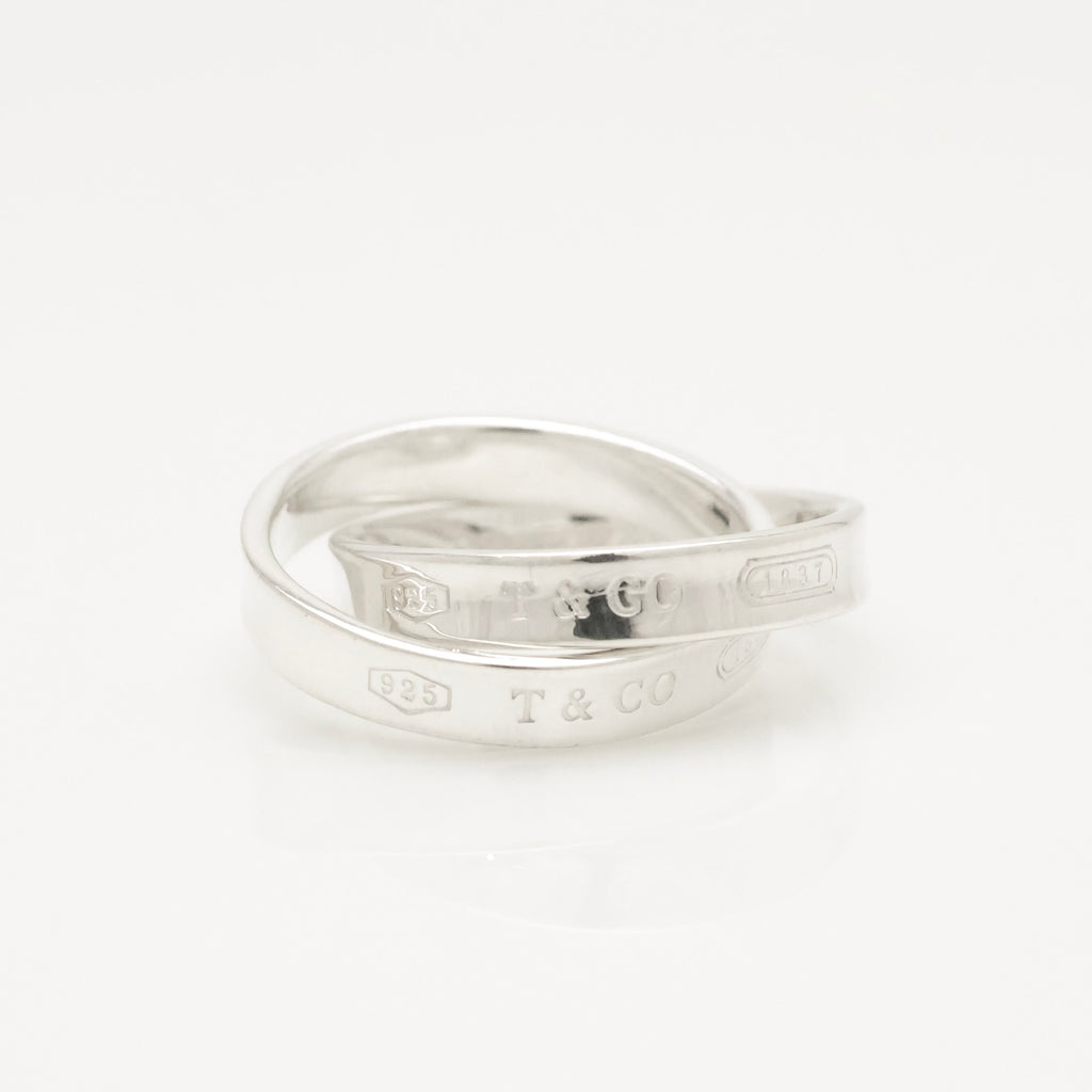 Tiffany & Co. 1837 Interlocking Circles Double Ring  Sterling Silver 925