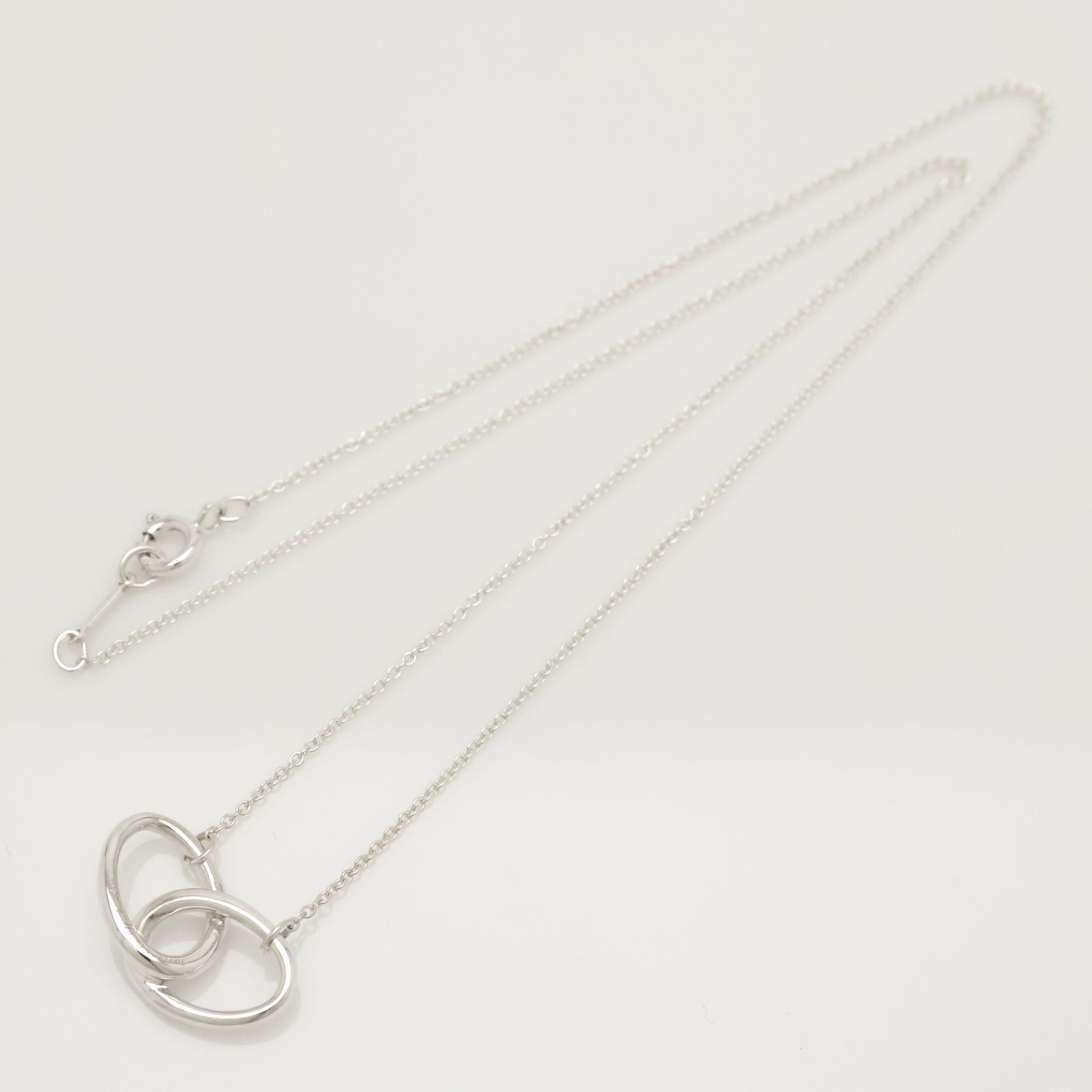  Tiffany & Co. Double Loop Necklace Pendant   Sterling Silver  925