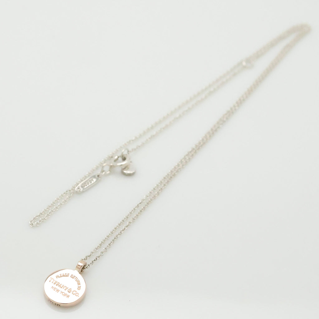 Tiffany & Co. Return to Round Necklace Rubedo & Sterling Silver 925 