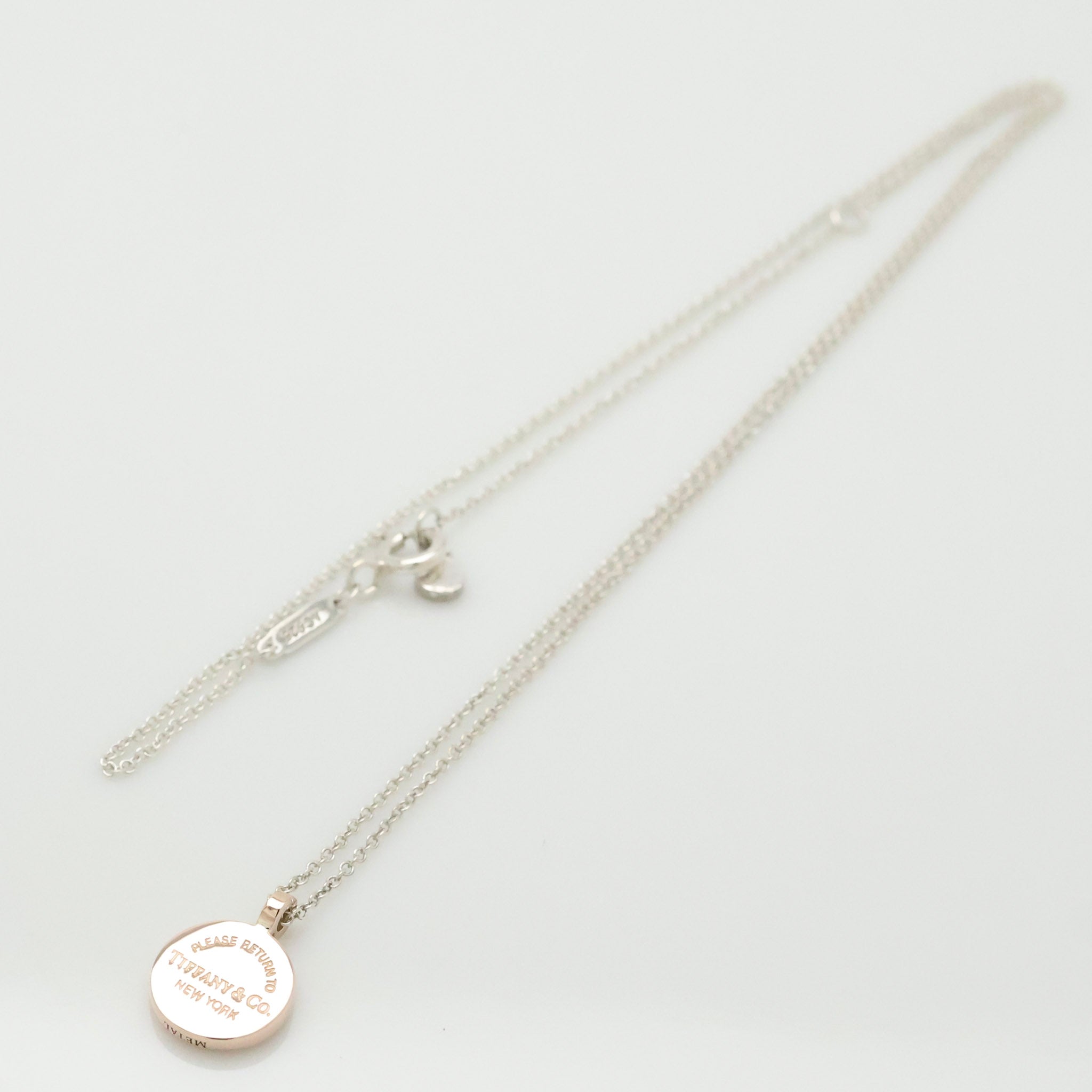 Tiffany & Co. Return to Round Necklace Rubedo & Sterling Silver 925 
