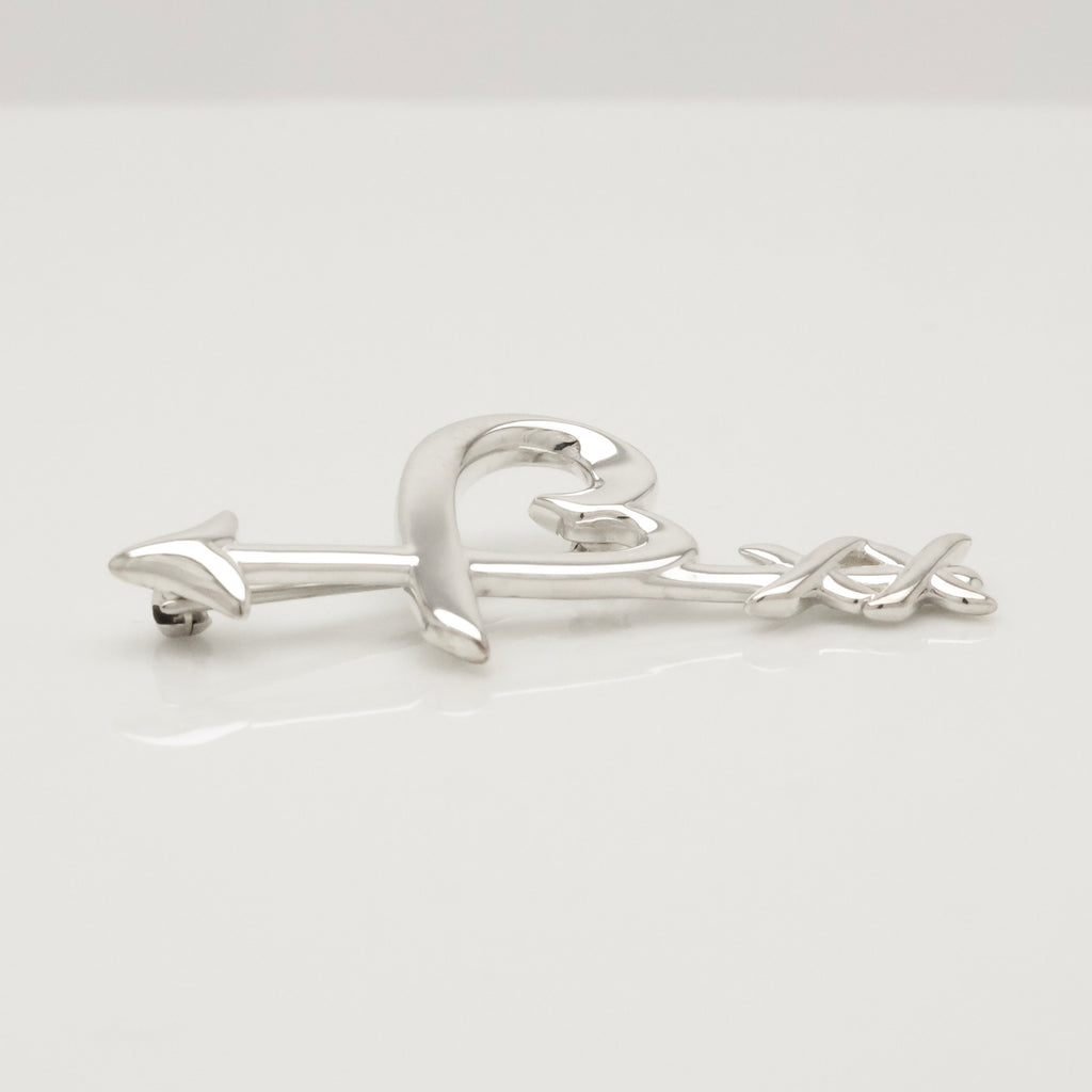 Tiffany & Co. Picasso Loving Heart Arrow Pin Brooch Sterling Silver 925