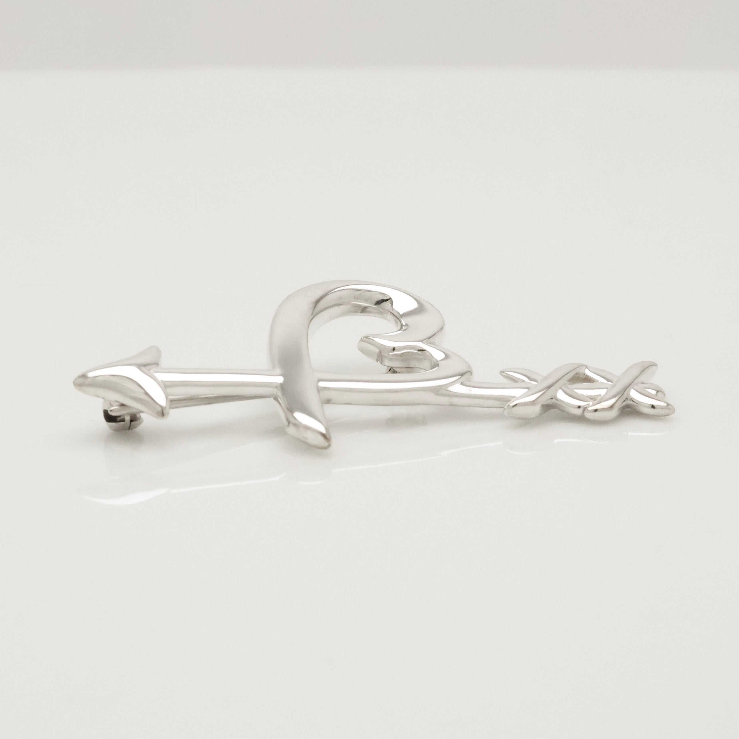 Tiffany & Co. Picasso Loving Heart Arrow Pin Brooch Sterling Silver 925
