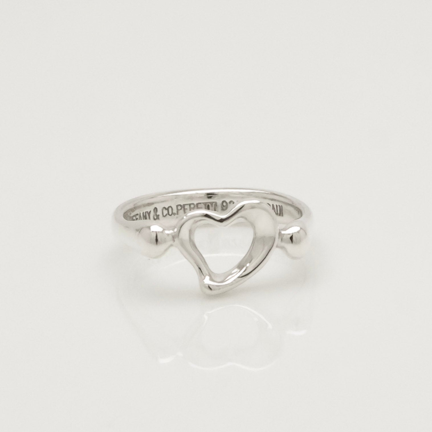Tiffany & Co. Elsa Peretti Open Heart Ring Sterling Silver 925