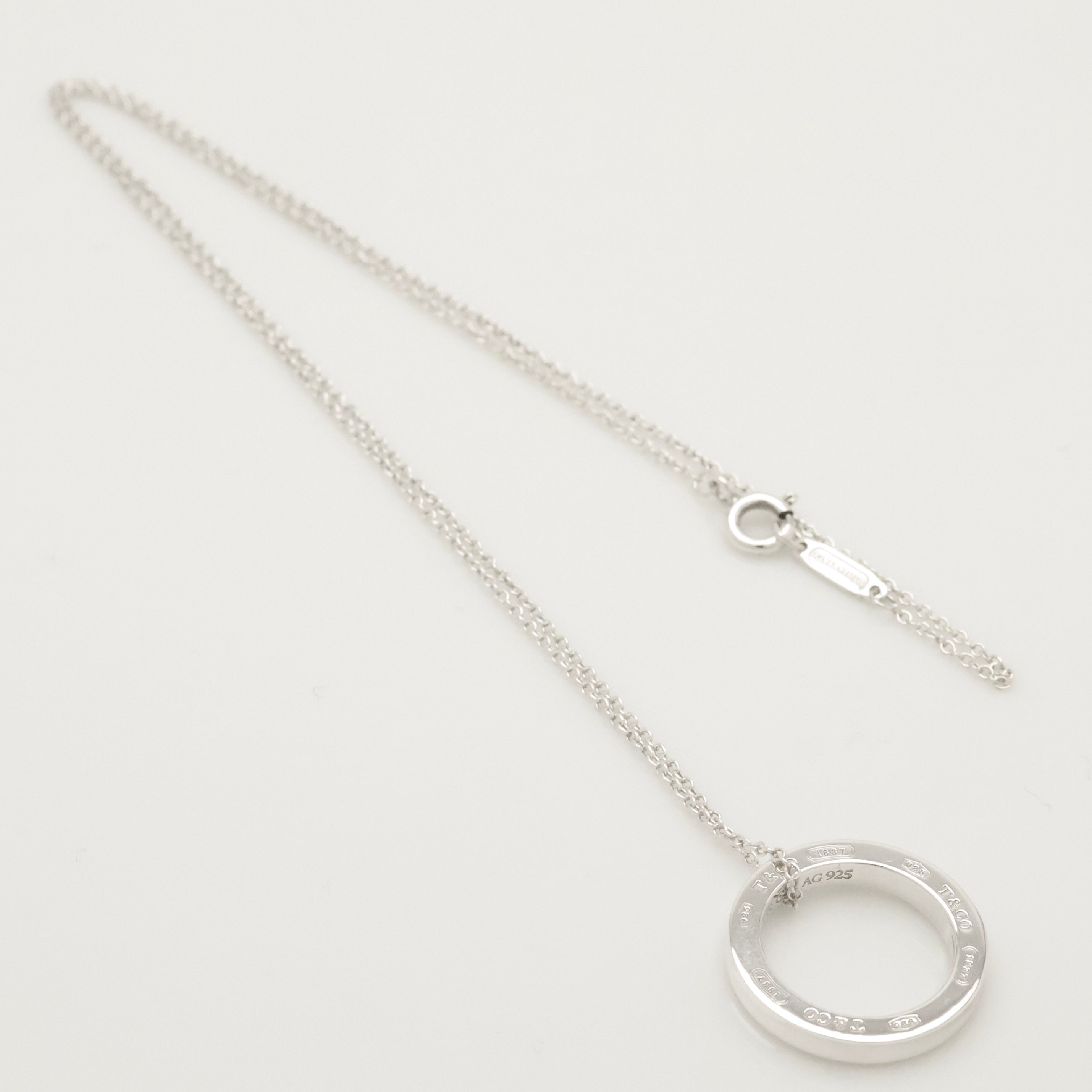 Tiffany & Co. Round Circle Pendant Necklace Sterling Silver 925