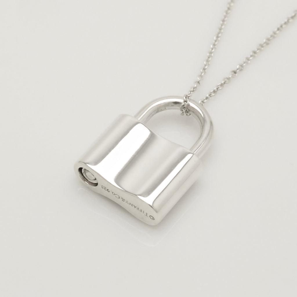Tiffany & Co 1837 Padlock Necklace Pendant Sterling Silver 925 Chain