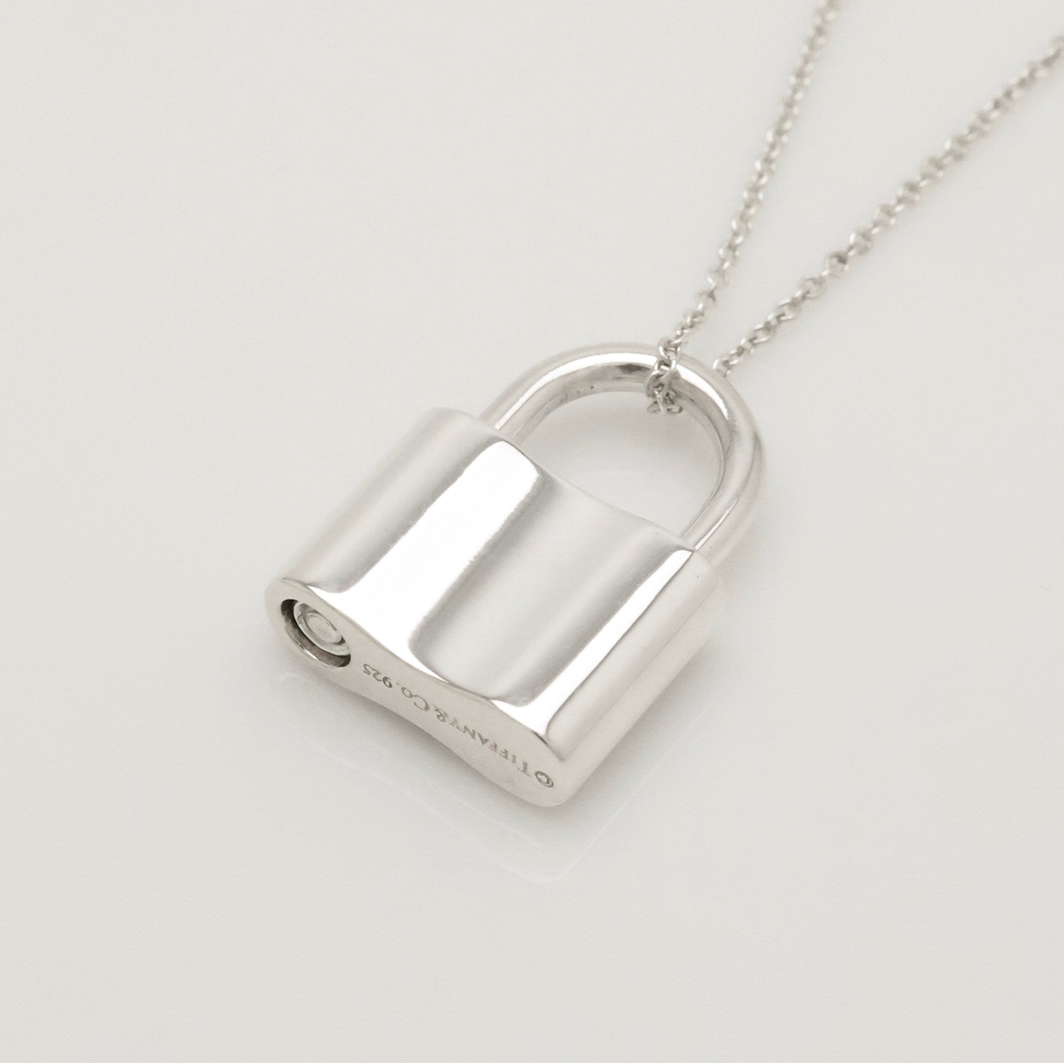 Tiffany & Co 1837 Padlock Necklace Pendant Sterling Silver 925 Chain