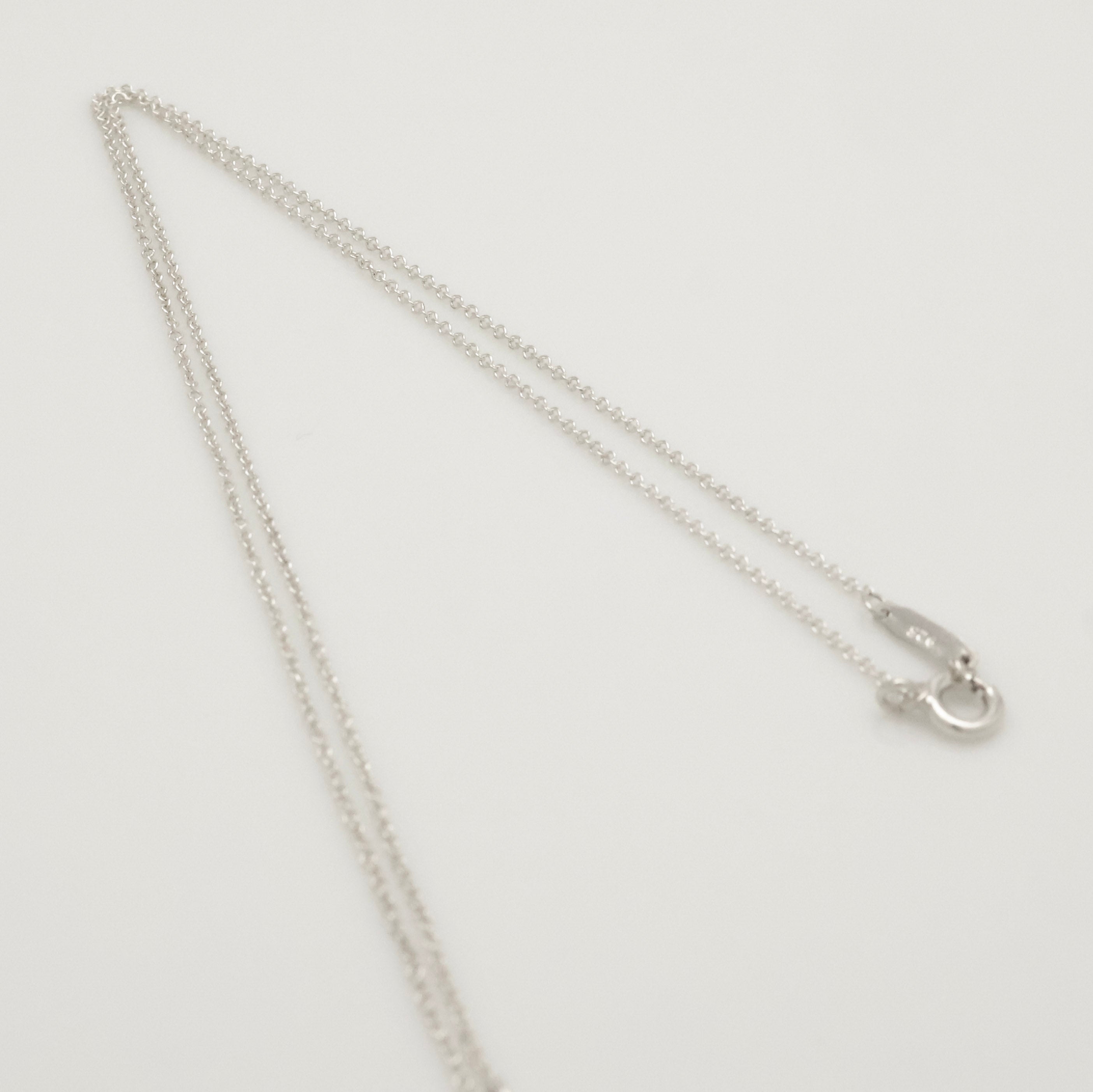  Tiffany & Co. Letter M Notes Initial Disc Necklace Sterling Silver 925