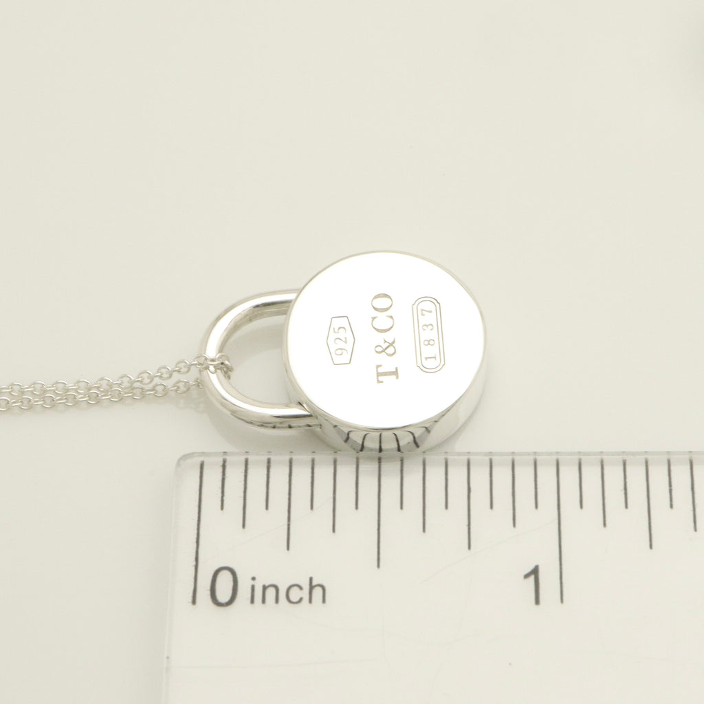 Tiffany & Co. 1837 Round Lock Padlock Pendant Necklace Sterling Silver 925