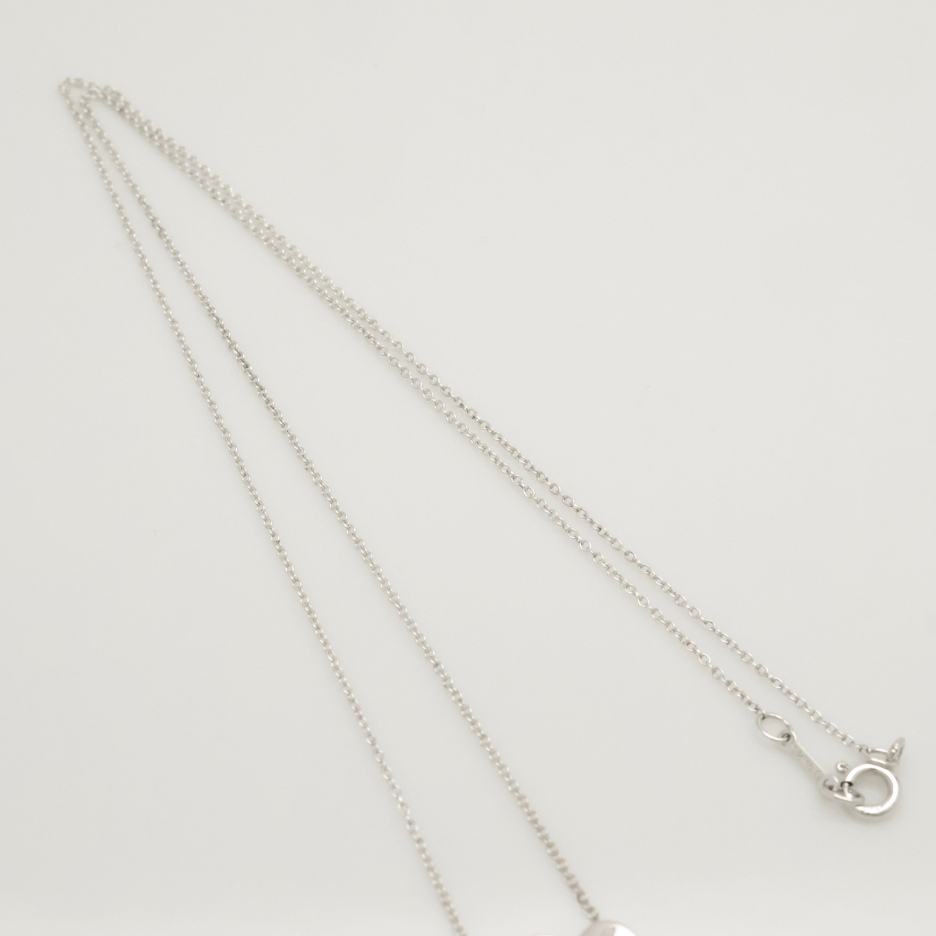 Tiffany & Co. Loving Heart Diamond Pendant Necklace Sterling Silver 925