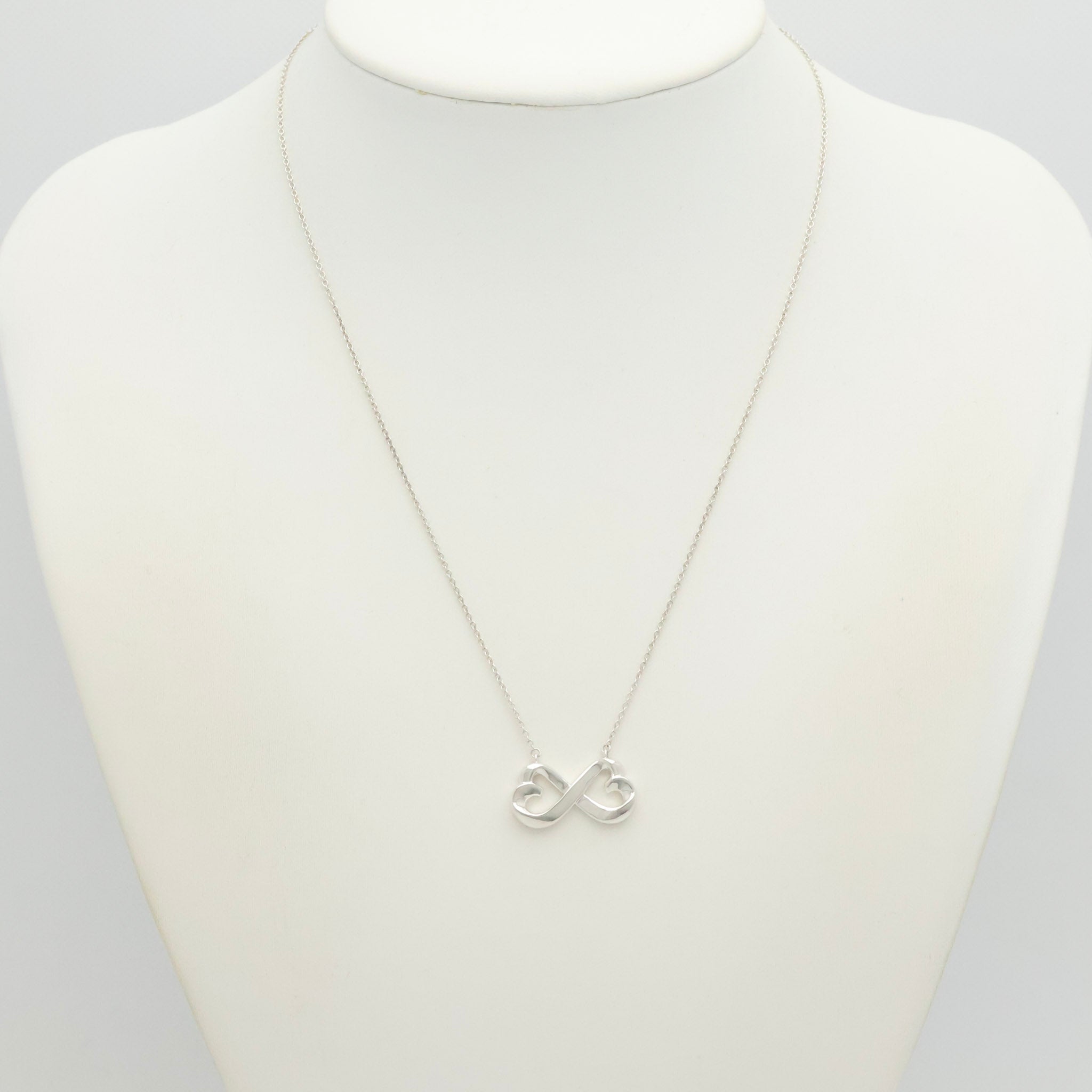  Tiffany & Co. Picasso Double Loving Heart Necklace Sterling Silver 925
