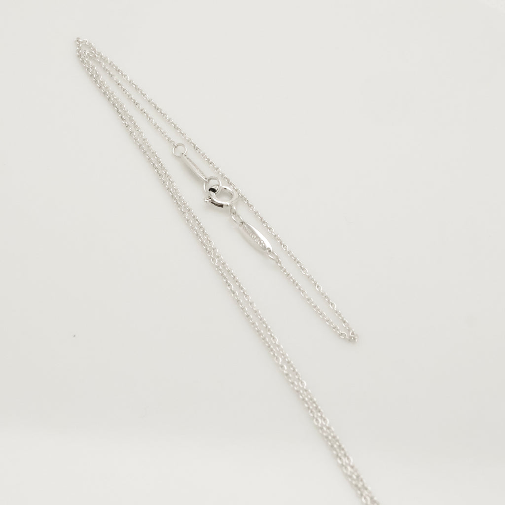 Tiffany & Co. 22mm Open Heart 1P Diamond Pendant Necklace Sterling Silver 925
