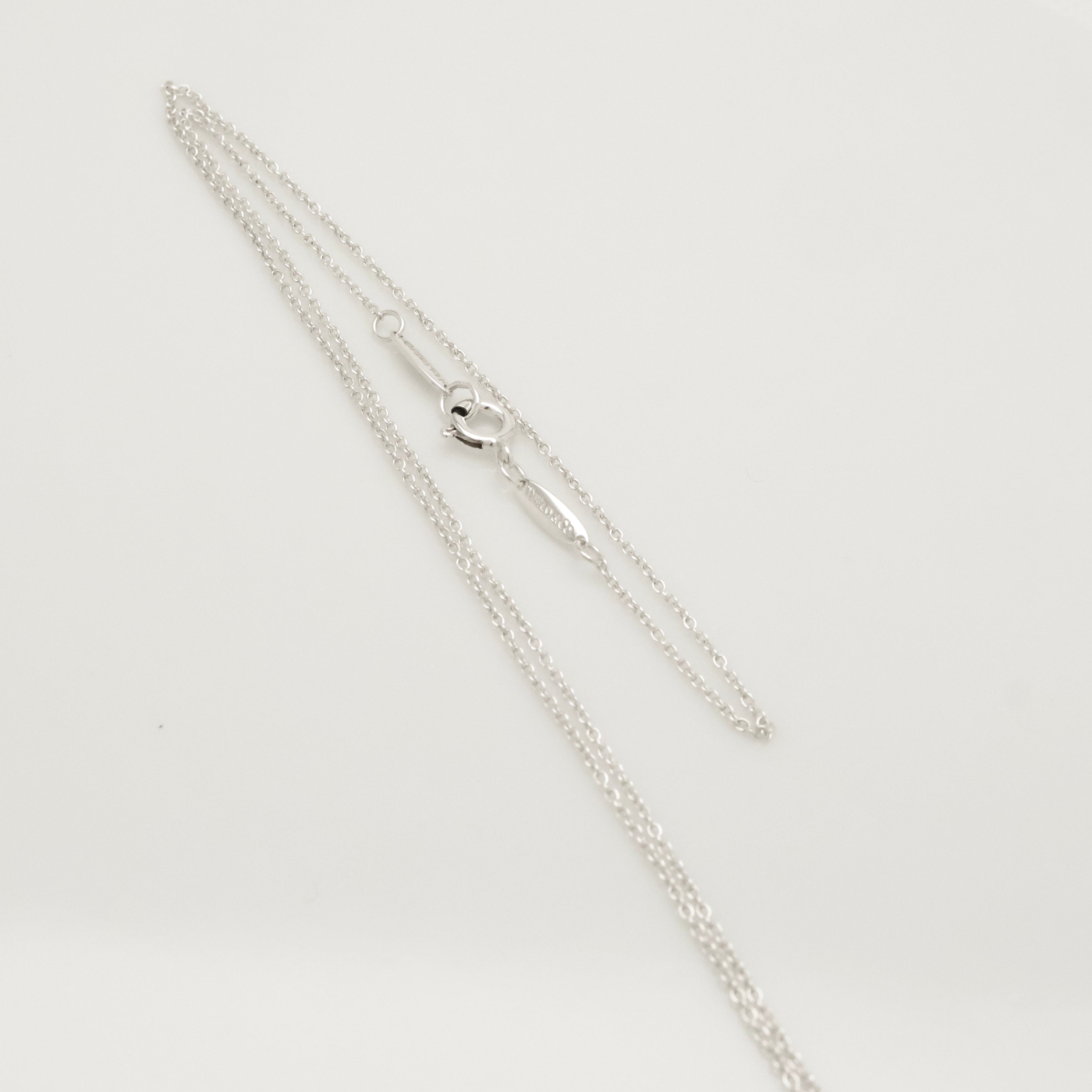 Tiffany & Co. 22mm Open Heart 1P Diamond Pendant Necklace Sterling Silver 925