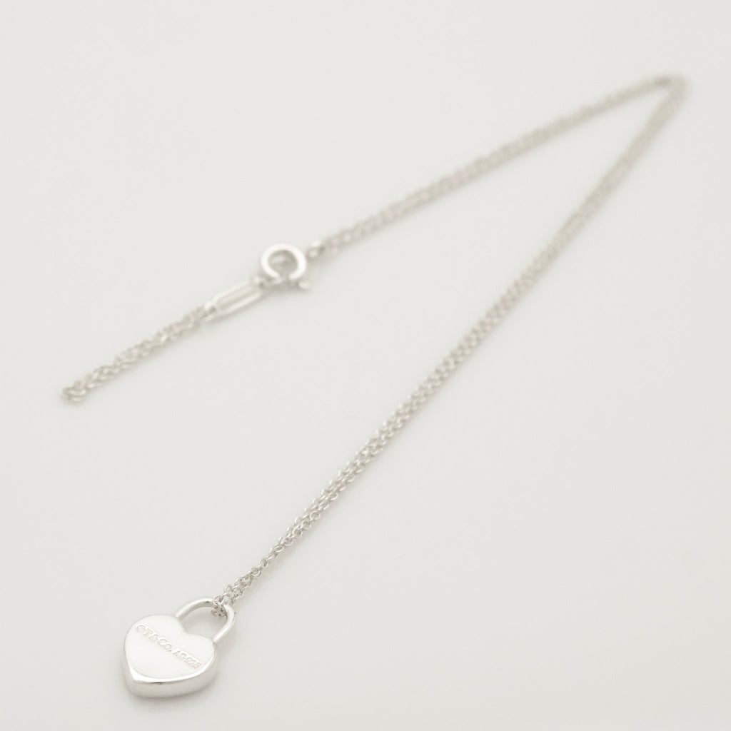  Tiffany & Co. Return to Mini Heart Lock Padlock Necklace  Sterling Silver 925