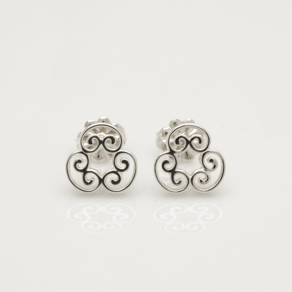 Tiffany & Co. Venezia Goldoni Triplo Stud Earrings Sterling Silver 925