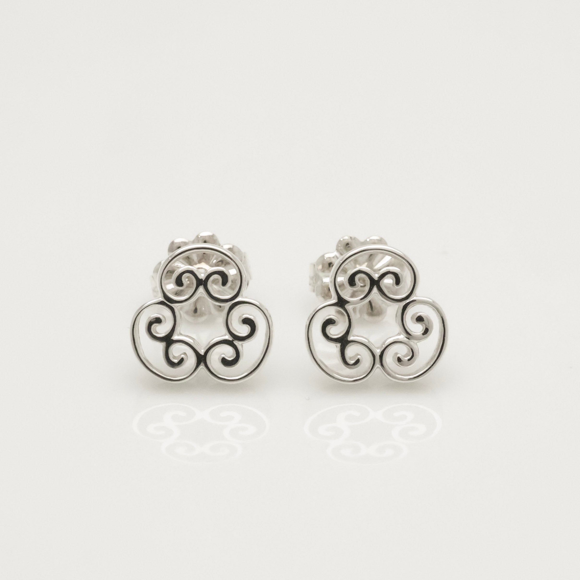 Tiffany & Co. Venezia Goldoni Triplo Stud Earrings Sterling Silver 925