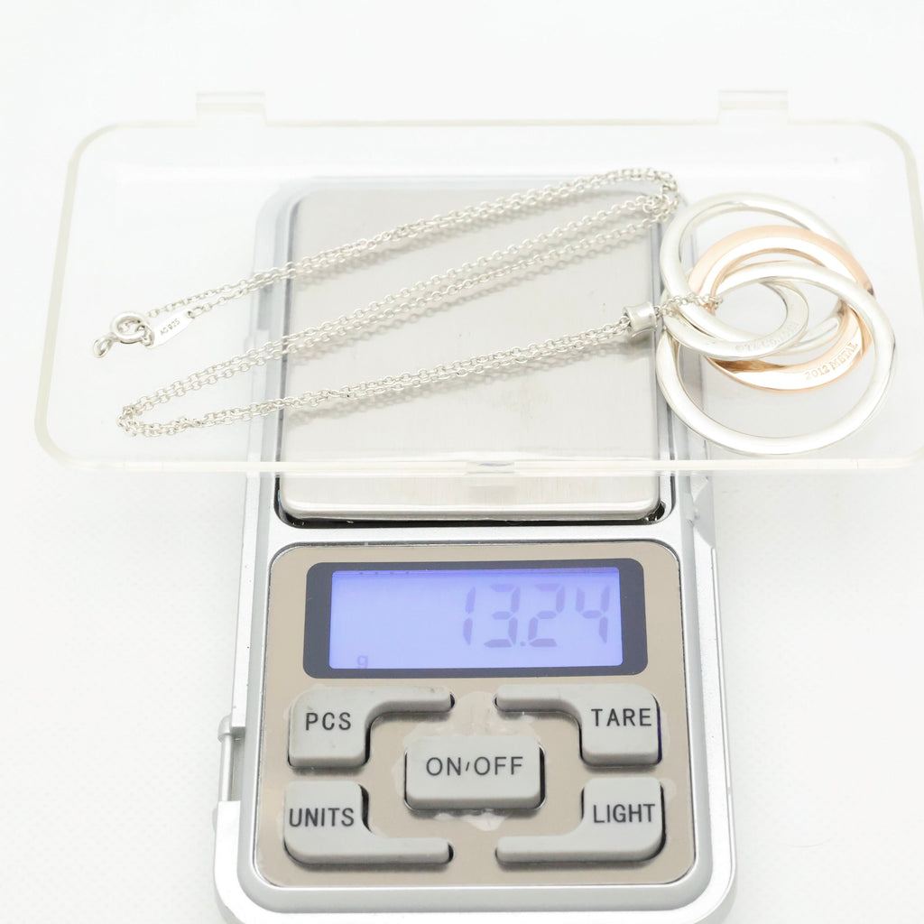 TIFFANY&Co. 4連 1837 インターロッキング サークル ネックレス ルベドメタル AG925