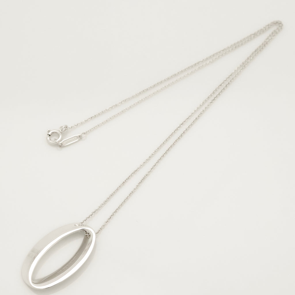 Tiffany & Co. 3D Geometric Oval Necklace Sterling Silver 925