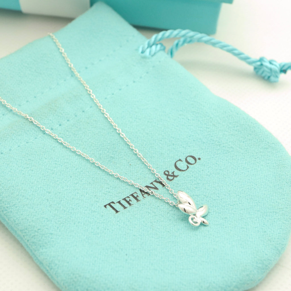 Tiffany & Co. Olive Leaf Necklace Sterling Silver 925 