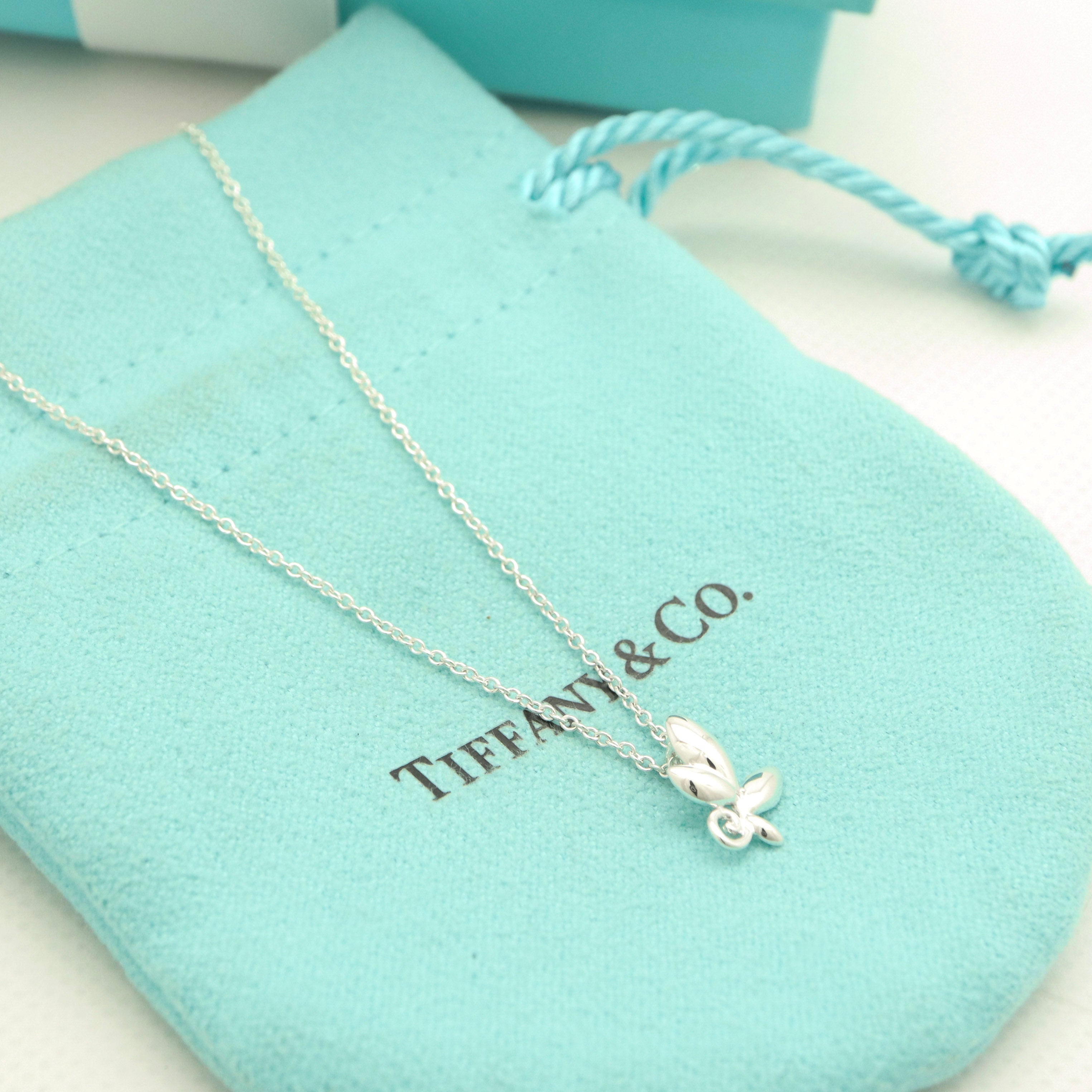 Tiffany & Co. Olive Leaf Necklace Sterling Silver 925 
