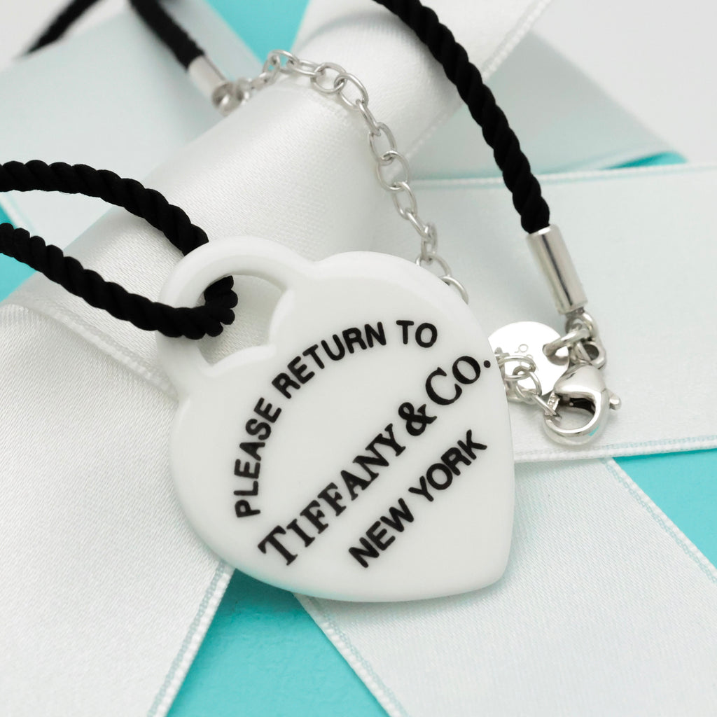 TIFFANY&Co. リターントゥ ティファニー ハート タグ ホワイト ボーン シルク コード ネックレス AG925