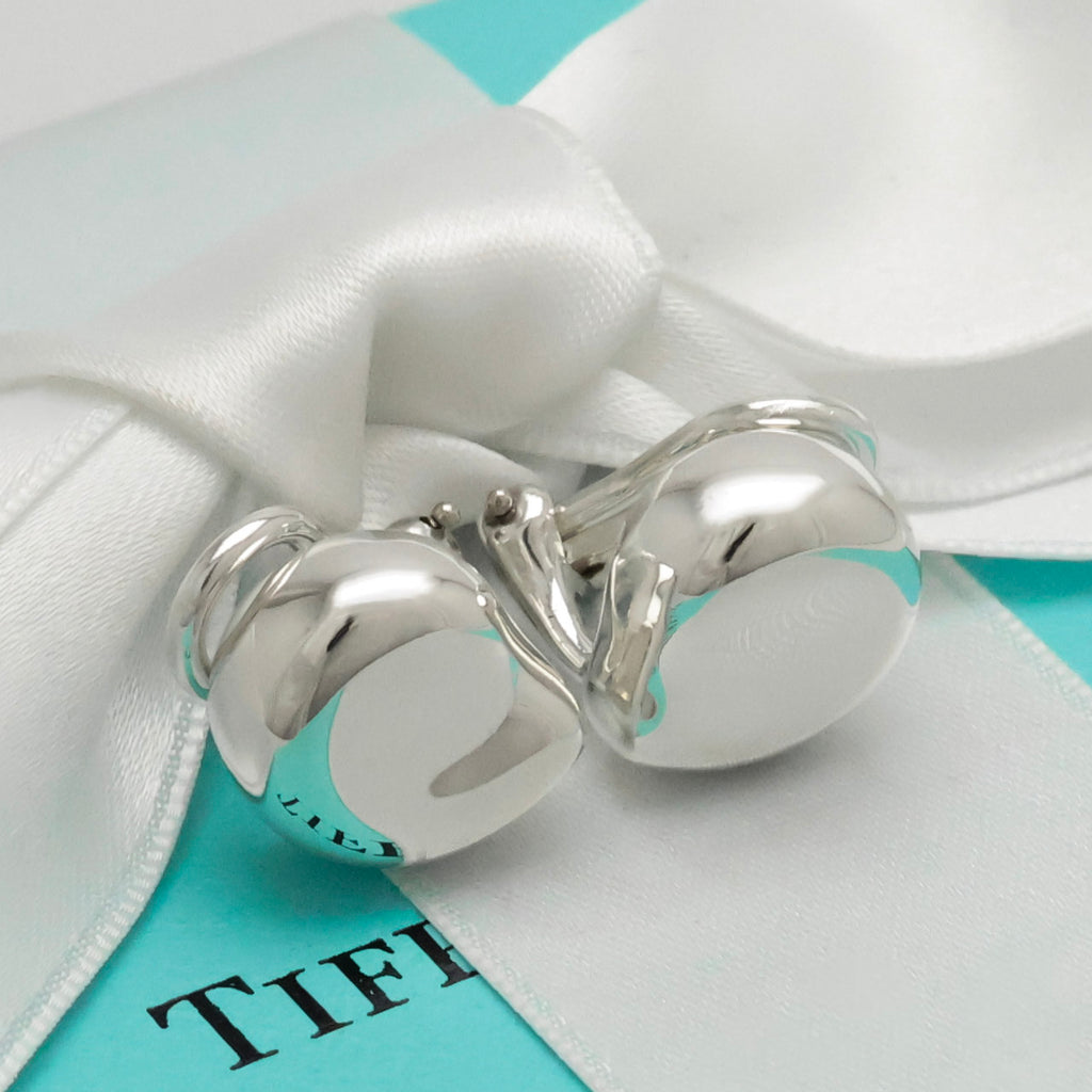  Tiffany & Co. Elsa Peretti Nugget Clip-On Earrings Sterling Silver 925 