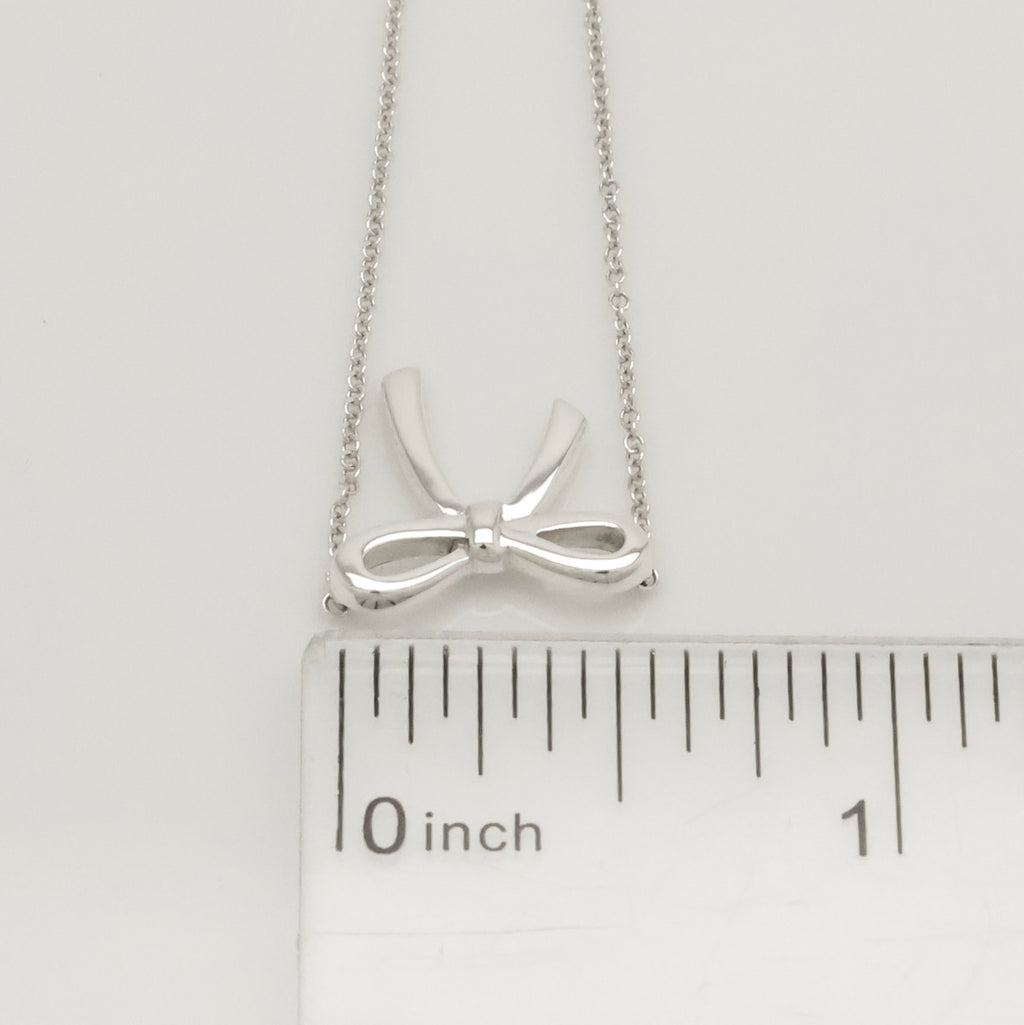 Tiffany & Co. Ribbon Bow Necklace Pendant  Sterling Silver 925 