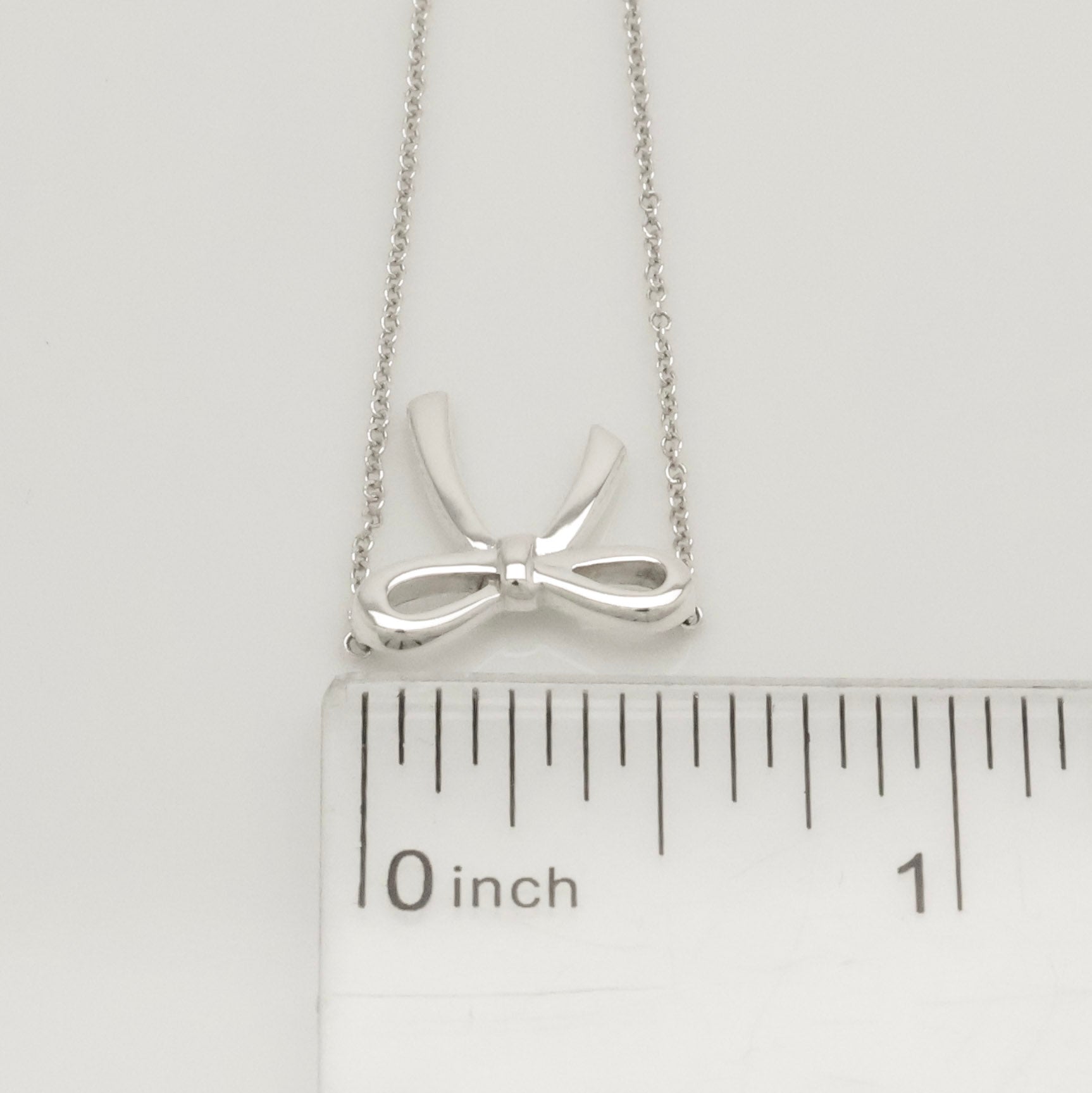 Tiffany & Co. Ribbon Bow Necklace Pendant  Sterling Silver 925 