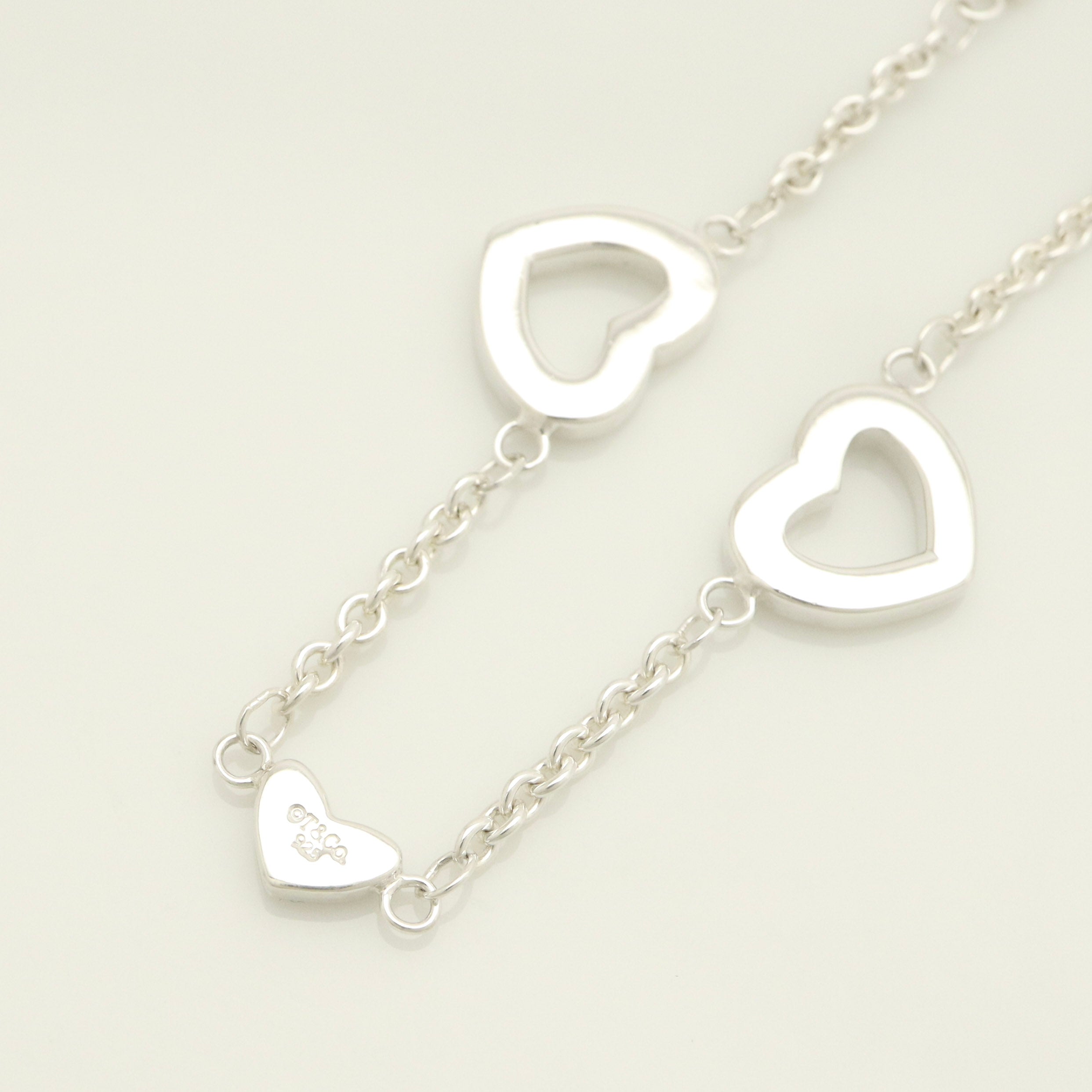 Tiffany & Co. Heart Link Lariat Toggle Bracelet Sterling Silver 925
