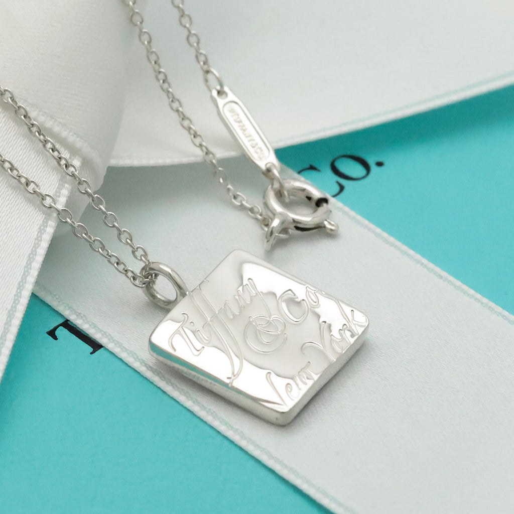 TIFFANY&Co. ノーツ スクエア プレート ネックレス AG925