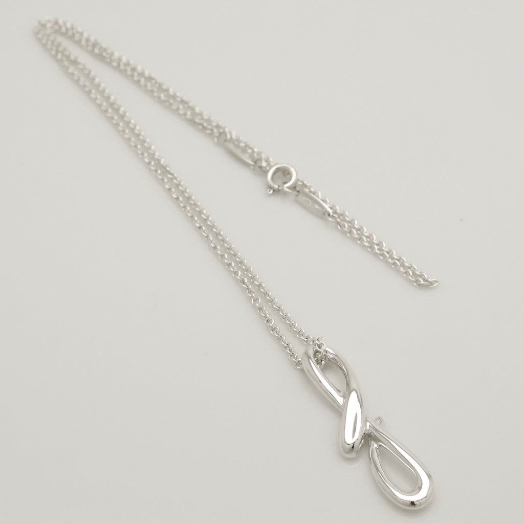 Tiffany & Co. Initial Letter "F" Pendant Necklace Sterling Silver 925
