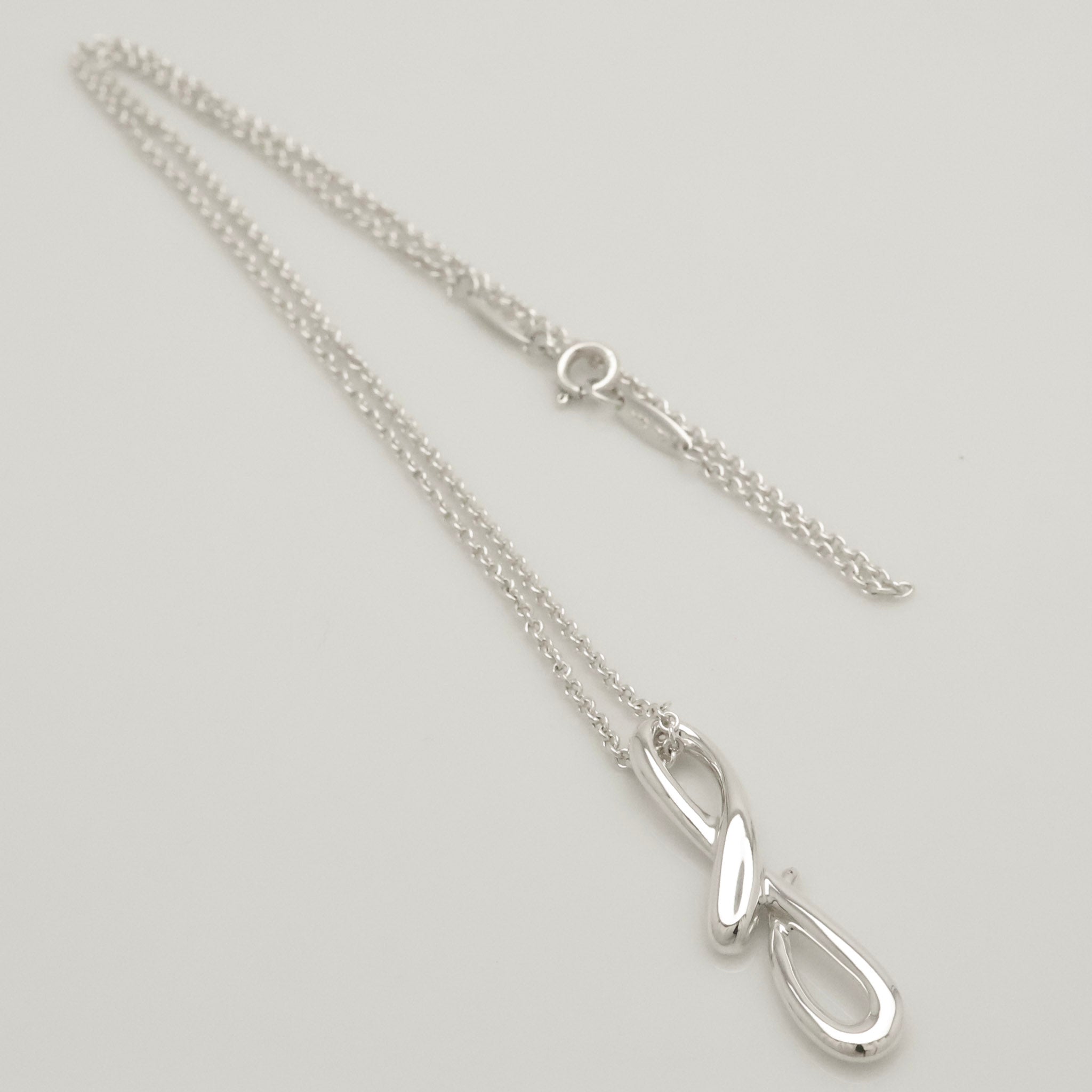 Tiffany & Co. Initial Letter "F" Pendant Necklace Sterling Silver 925