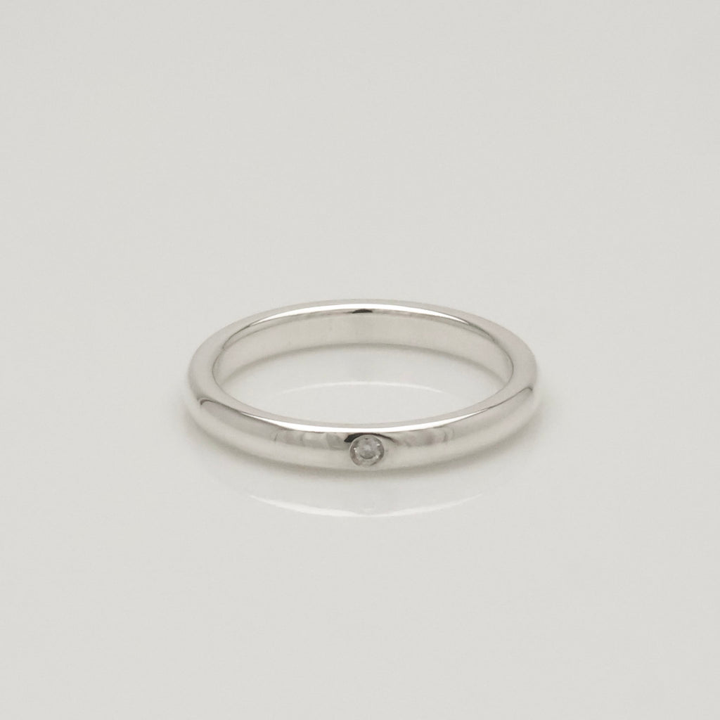 Tiffany & Co. Diamond Stacking Band Ring  Sterling Silver 925 