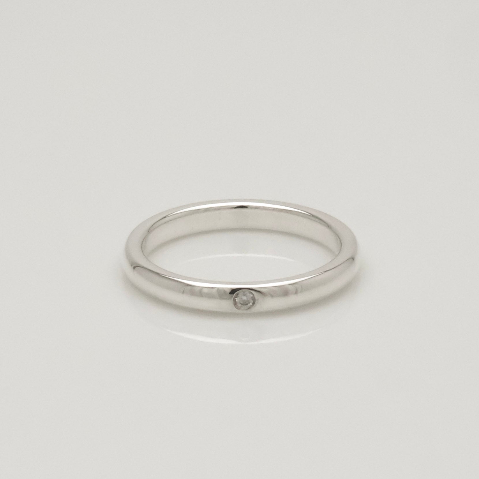 Tiffany & Co. Diamond Stacking Band Ring  Sterling Silver 925 
