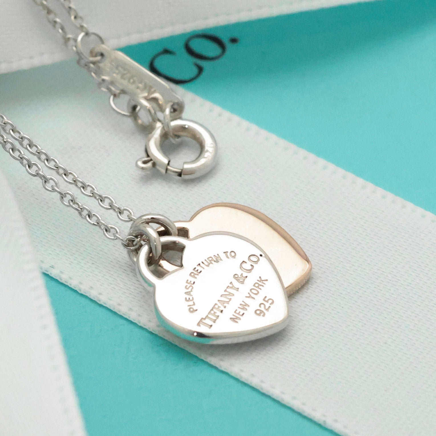 TIFFANY&Co. リターントゥ ティファニー スモール ダブル ハート タグ ルベドメタル ネックレス AG925