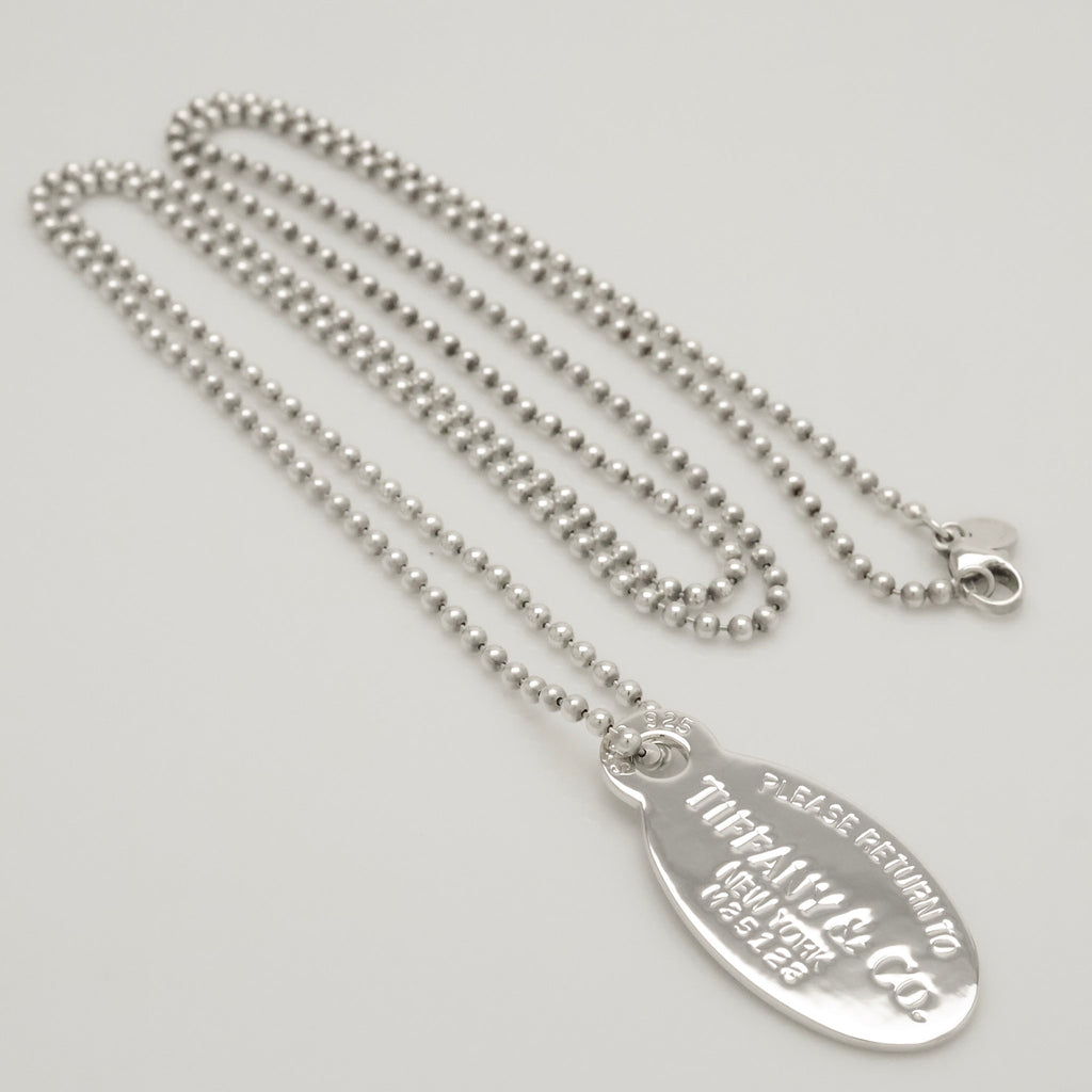 TIFFANY&Co.リターントゥ ティファニー オーバル タグ ボール チェーン ネックレス AG925
