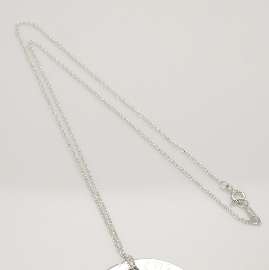 Tiffany & Co. Notes New York Large Wavy Round Circle Necklace Sterling Silver 925