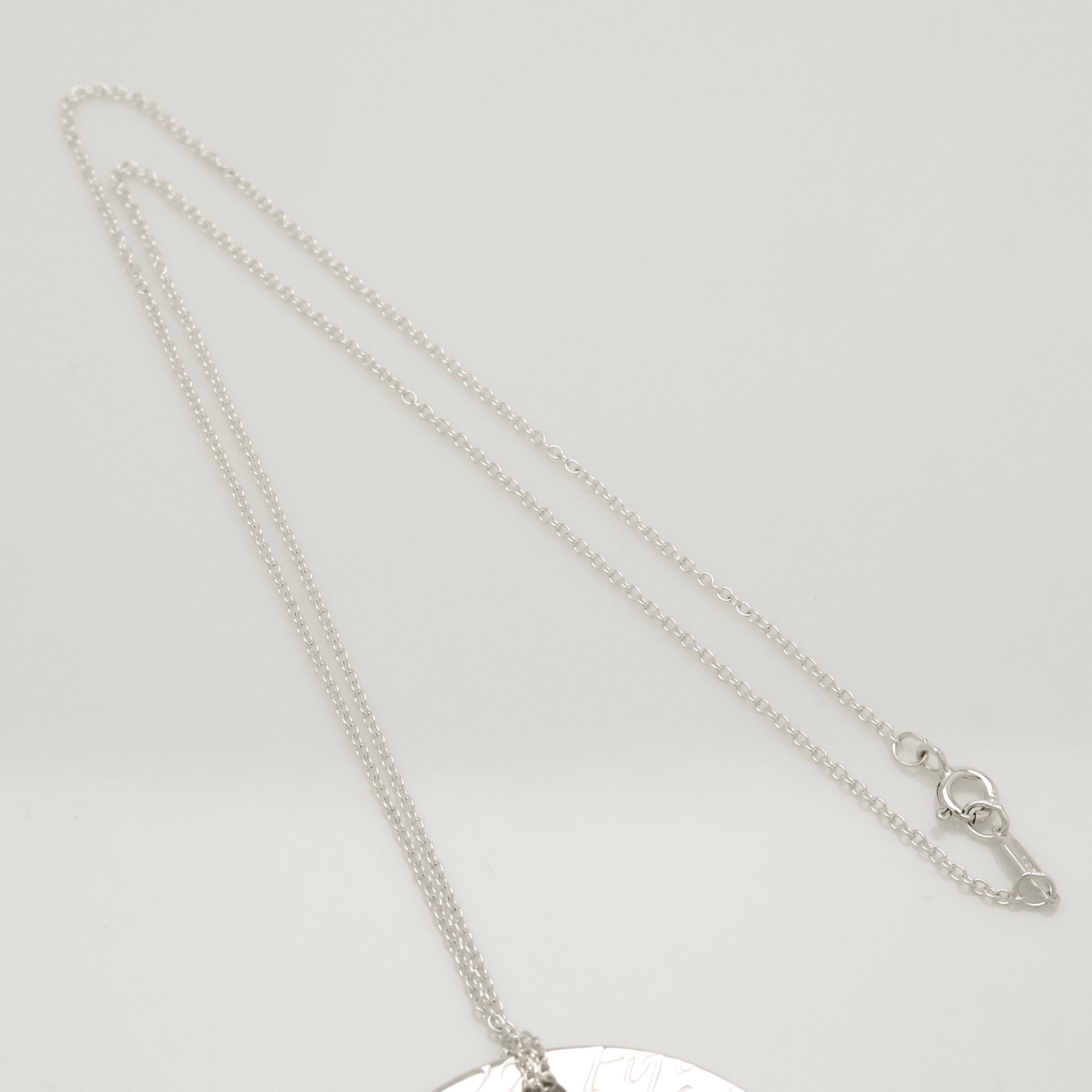 Tiffany & Co. Notes New York Large Wavy Round Circle Necklace Sterling Silver 925