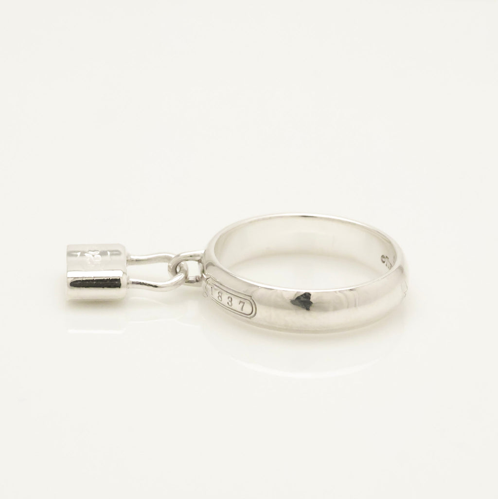 Tiffany & Co. 1837 Padlock Dangle Ring Sterling Silver 925