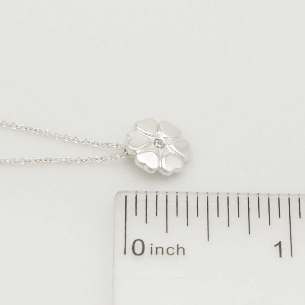 Tiffany & Co. Crown of Heart Diamond Pendant Necklace Sterling Silver 925