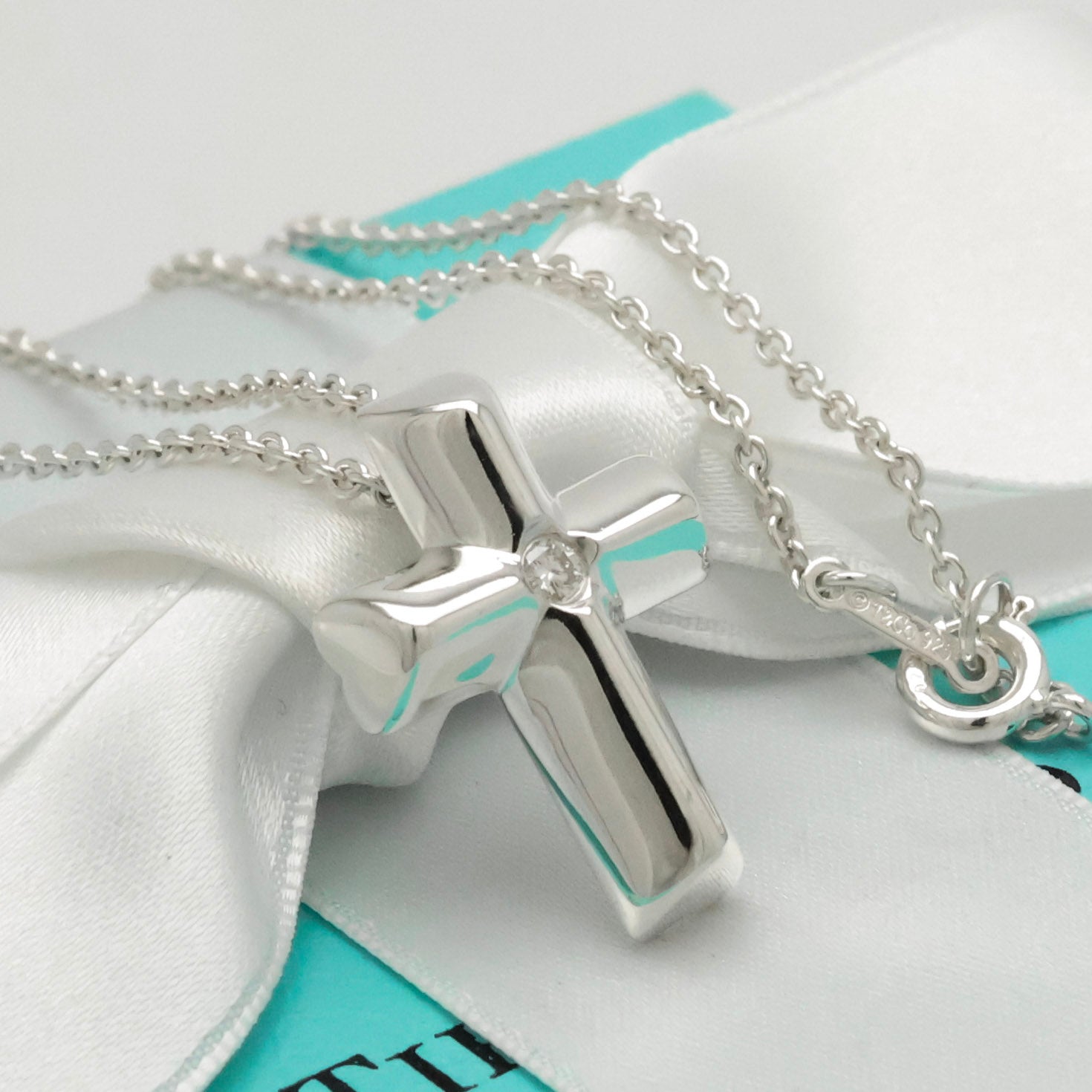 TIFFANY&Co. パロマピカソ テンダネス クロス 1Pダイヤモンド パロマピカソ ネックレス AG925
