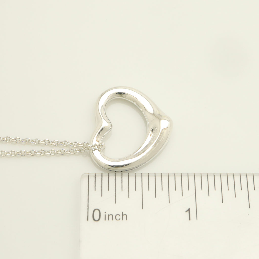 Tiffany & Co. Open Heart Pendant Necklace Sterling Silver 925