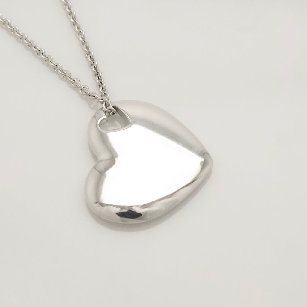 Tiffany & Co. Stencil Cutout Two Heart Necklace  Sterling Silver 925