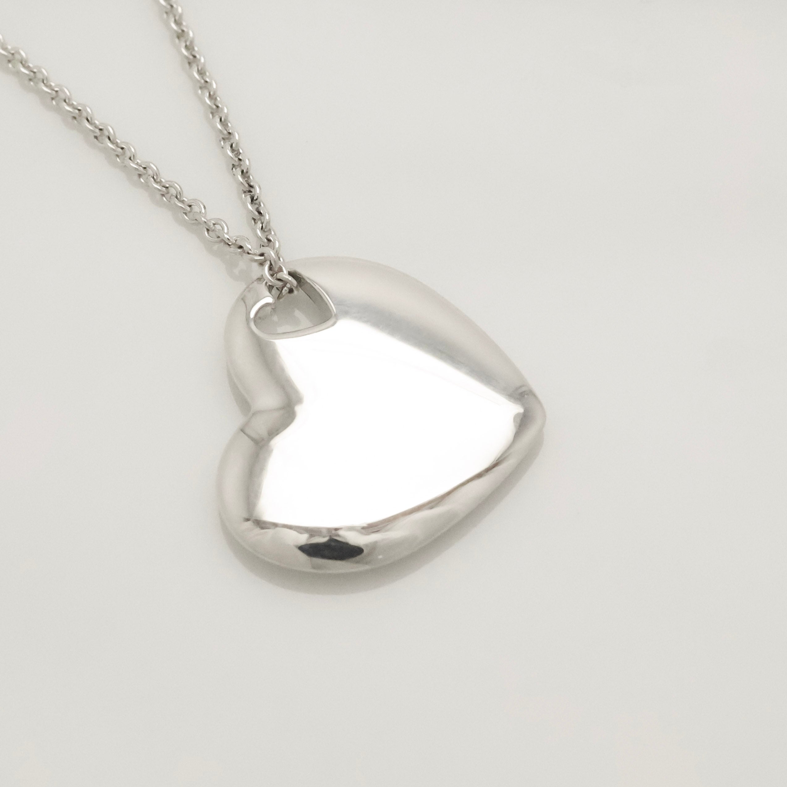 Tiffany & Co. Stencil Cutout Two Heart Necklace  Sterling Silver 925
