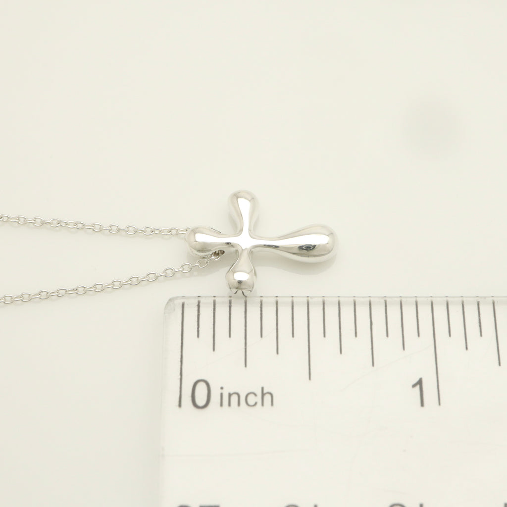  Tiffany & Co. Small Cross Pendant Necklace  Sterling Silver 925 