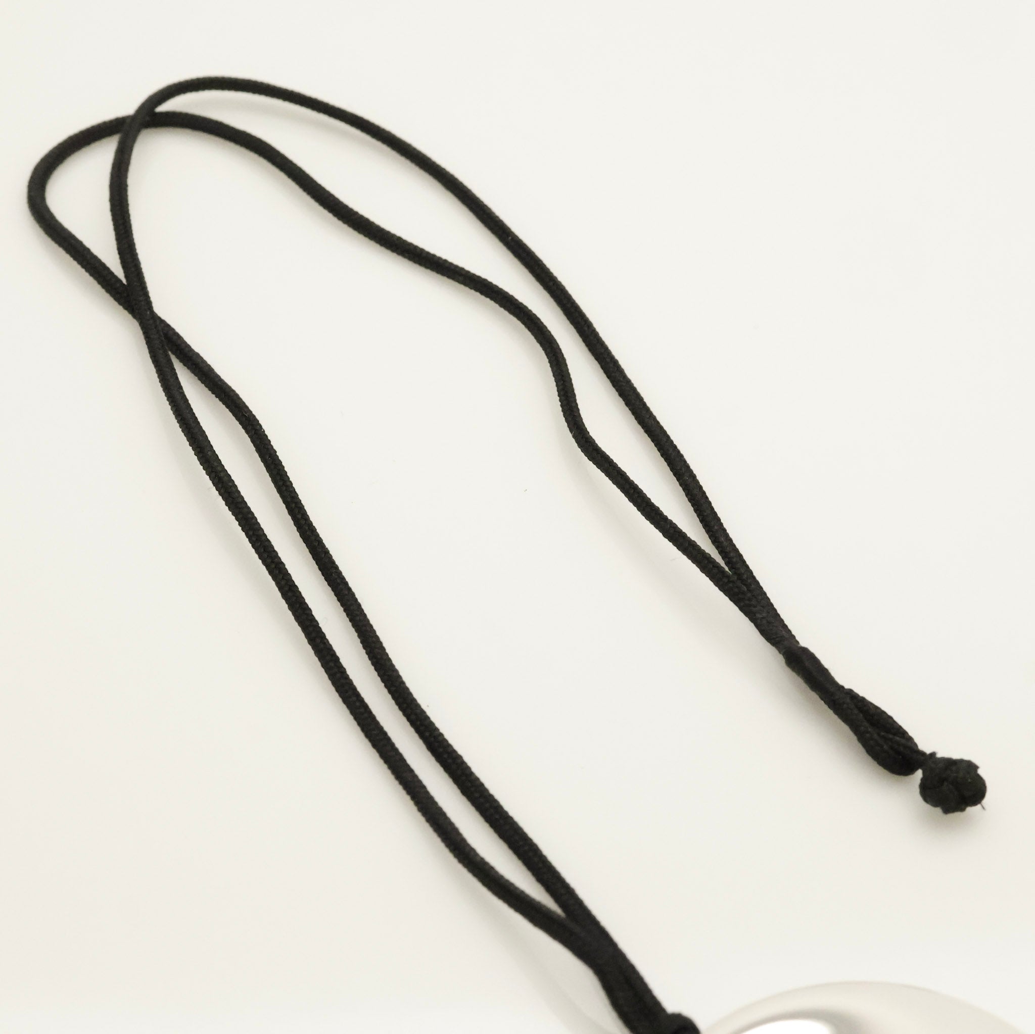 Tiffany & Co. LARGE Round Circle Disc Silk Cord Necklace Sterling Silver 925