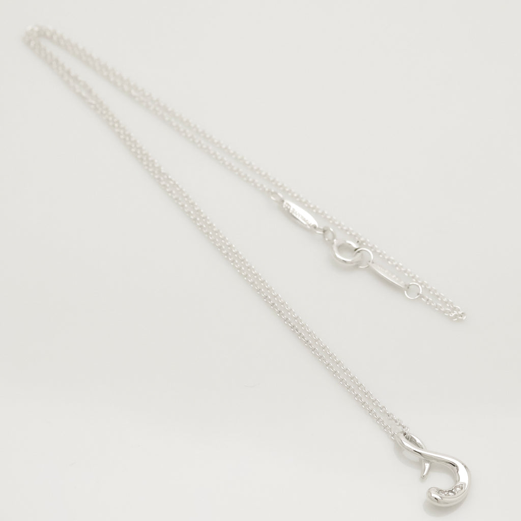TIFFANY&Co. ノーツ レター S イニシャル 1P ダイヤモンド ネックレス AG925